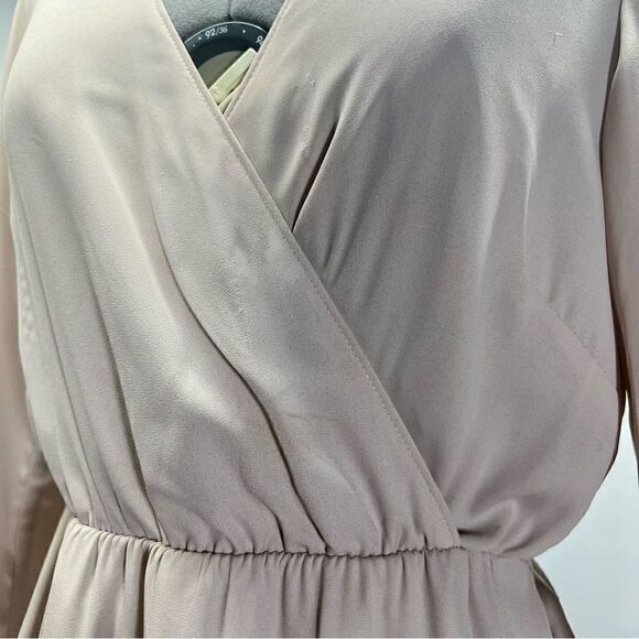 Show Me Your MuMu Lady Long Sleeve Wrap Dress in Show Me The Ring Crisp M - Picture 12 of 16